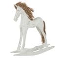 Statuette Déco En Bois "cheval à Bascule" 35cm Blanc