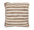 Coussin Déco Rayure "bali" 45x45cm Naturel