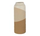 Vase En Céramique Cylindrique "charley" 33cm Beige