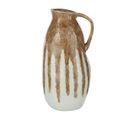 Vase Pichet En Céramique "peinture" 37cm Beige et Marron