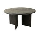 Table à Manger Ronde "teck" 150cm Noir