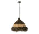 Lampe Suspension En Raphia "lombok" 40cm Noir