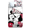 Parure De Lit Réversible Disney Mickey Et Minnie - Bisou - 155 Cm X 200 Cm