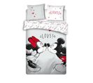 Parure De Lit Double Réversible Disney Mickey Et Minnie Qui S'embrassent - -love !- - 220 Cm X 240 C