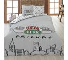 Housse De Couette Friends Central Perk, Gris,  220x240cm,  100% Coton