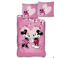 Parure De Lit Réversible Disney Mickey Et Minnie Qui Se Tiennent Les Mains - 140 Cm X 200 Cm