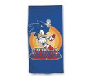 Serviette De Plage - Sonic - Pouce Vers Le Haut - Bleue - 70x140 Cm