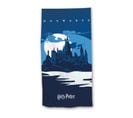 Serviette De Plage - Harry Potter - -hogwarts- - Château De Poudlard - Bleue - 70x140 Cm