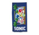 Serviette De Plage - Sonic Avec Tous Les Personnages - Bleue - 70x140 Cm