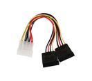 Cable Internal Power Cable - Molex Male - 2x Sata 15-pin Female - 0.15 M - Various