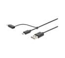 2-in-1 Sync And Charge Cable - Usb A Male - Usb Micro B / Type-c Male - 1.0 M - Noir