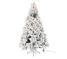 Sapin De Noël à LED "enneigé" 185cm Vert et Blanc