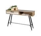 Console 1 Tiroir 120x30x77 Cm Noir Et Naturel - Baxter