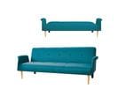 Banquette Canapé Convertible 3 Places En Tissu 3 Positions - Gris Fonce/bleu Canard/noir -