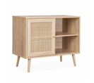 Meuble De Rangement En Cannage 2 Niches 1 Porte Pieds Scandinaves 80 X 39 X 66 Cm