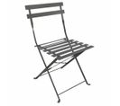 Chaise Pliable En Metal Gris Anthracite 42x46xh82cm