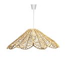 Suspension Luminaire Lustre Suspension Tulipe En Raphia - Diamètre 59cm X Hauteur 27cm Lampe