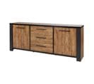 Buffet 2 Portes 3 Tiroirs 230 Cm Coloris Denver Oak Smith - Naturel Fonce