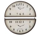 Horloge Murale Déco "2 Parties" 77cm Noir