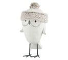 Statue Déco "hibou Avec Bonnet" 40cm Blanc