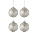 Lot De 4 Boules De Noël "brillant" 10cm Argent