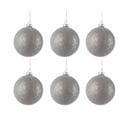 Lot De 6 Boules De Noël Design "atop" 8cm Gris