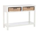 Console En Bois et 2 Paniers "tonnin" 110cm Blanc