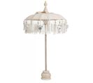 Parasol Déco "pompons" 90cm Crème et Argent