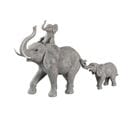 Statuette Déco "bébé Eléphant Sur Dos" 71cm Gris