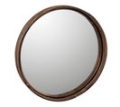 Plateau et Miroir Design "rond et Rotin" 40cm Marron