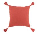 Coussin Déco à Pompons "terwin" 45x45cm Rose