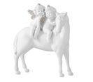 Statuette Design "cheval et 2 Anges" 18cm Blanc