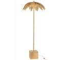 Lampadaire Design "feuille De Coco" 133cm Or