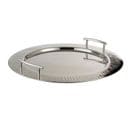 Plateau Rond En Acier "2 Anses" 45cm Argent