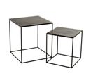 Lot De 2 Tables D'appoint Gigognes "oxidize" 55cm Noir