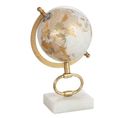 Globe Sur Pied En Marbre "mappemonde" 27cm Or