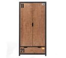 Armoire 2 Portes "alex" 200cm Marron et Noir