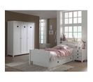 Pack - Lit Enfant, Chevet, Tiroir et Armoire "amori" Blanc