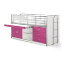 Lit Combiné Enfant "bonny" 90x200cm Fuchsia