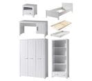 Erik  Lit Simple 90x200 + Sommier + Chevet + Bureau + Armoire + Bibliothèque + Lit Gigogne