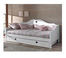 Pack - Lit Banquette Enfant, Sommier et Tiroir "amori" 90x200cm Blanc