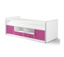 Pack - Lit Capitaine Enfant et Sommier "bonny" 90x200cm Fuchsia