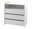 Commode 3 Tiroirs et 1 Niche "kiddy" 90cm Blanc