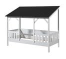 Lit Cabane Enfant En Bois "housebed Iii" 90x200cm Blanc et Noir