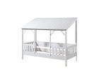 Pack - Lit Cabane Enfant et Sommier "housebed Iii" 90x200cm Blanc