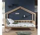 Pack - Lit Enfant Cabane et Matelas "dallas Ii" 90x200cm Naturel