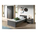 Pack - Lit Enfant, Chevet et Armoire "london" Gris Anthracite