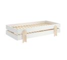 Lit Enfant En Bois "modulo Arrow Ii" 90x200cm Blanc