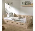 Pack - Lit Capitaine Enfant et Tiroir "fritz" 90x200cm Naturel