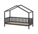 Lit Cabane Enfant "dallas" 90x200cm Anthracite